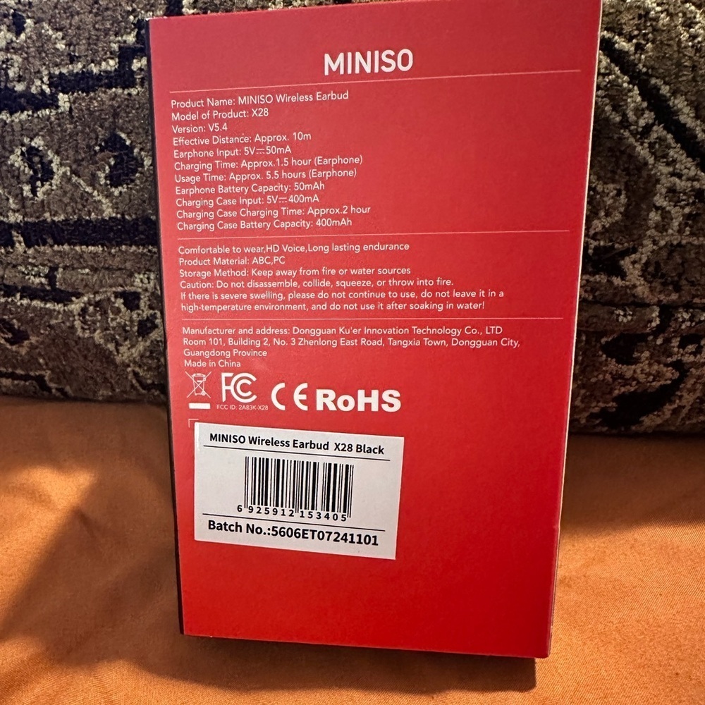 Miniso Translation Wireless Earbud X28 Neo - Black - Picture 2 of 2